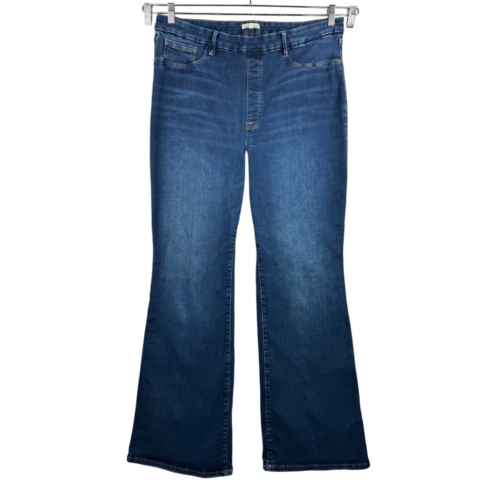 Good American Pull on Flare jeans blue high waist slimming 90s sz 6 (3XL)‎